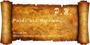 Palásti Mariann névjegykártya